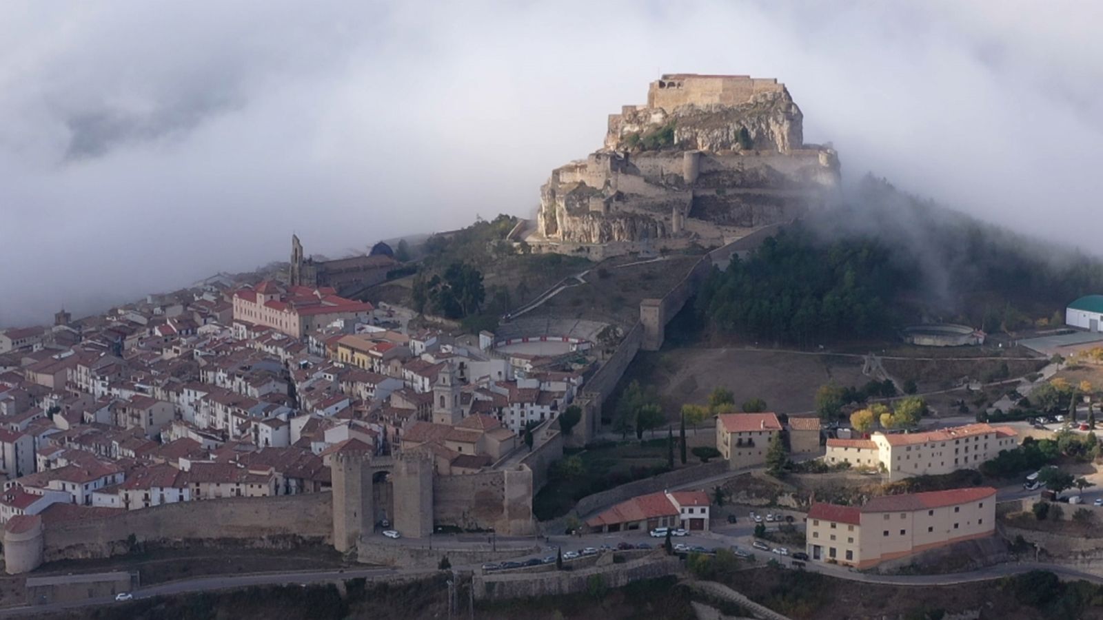 Morella, a vista de dron, aquest dijous de matí