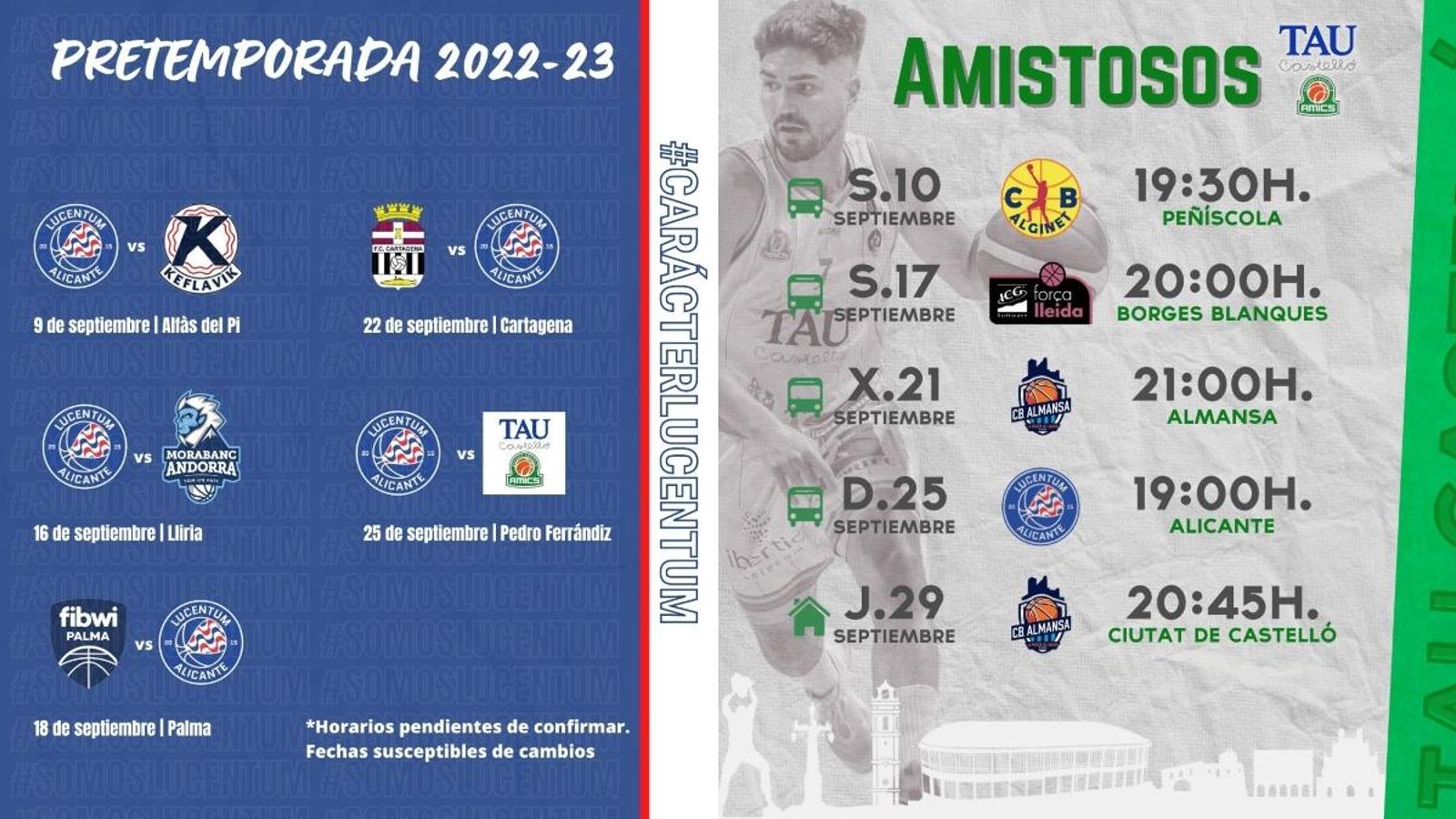 Les pretemporades de HLA Alacant i TAU Castelló