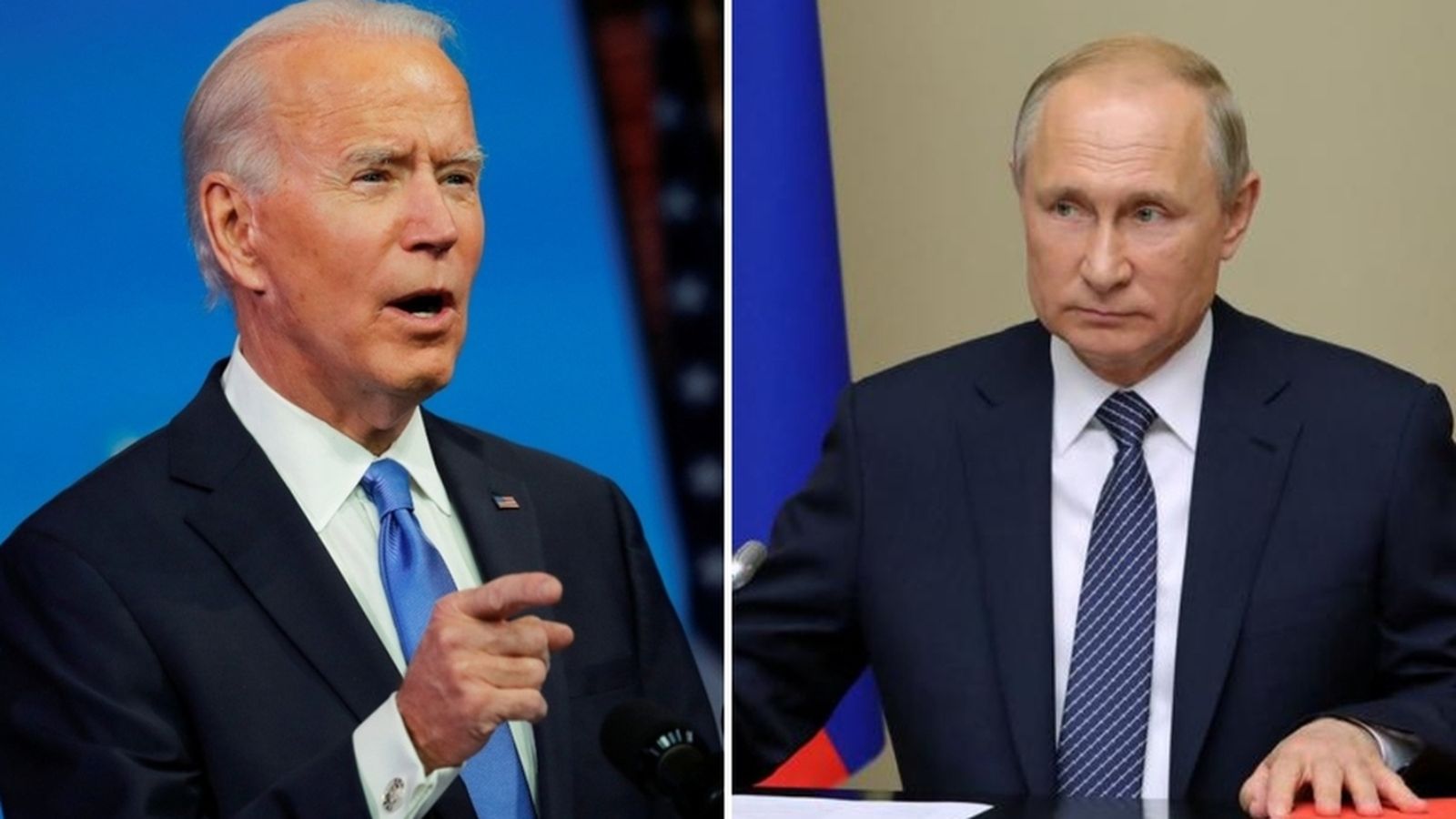 Joe Biden i Vladimir Putin en un muntatge fotogràfic