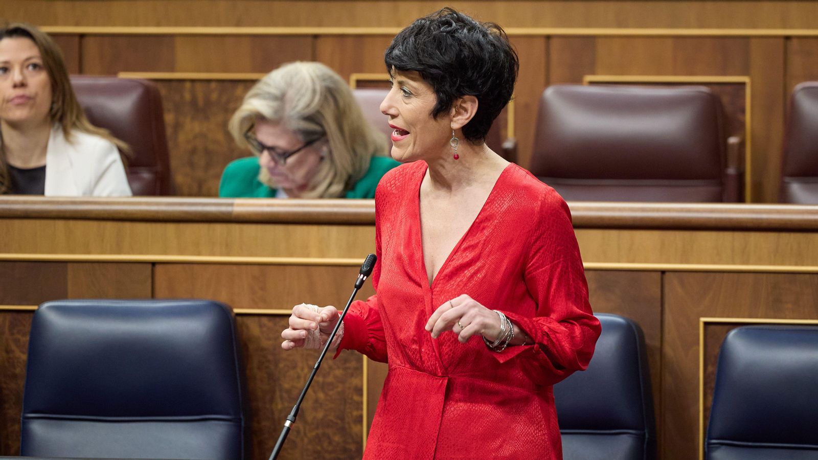 La ministra Elma Saiz durant una sessió de control al Congrés