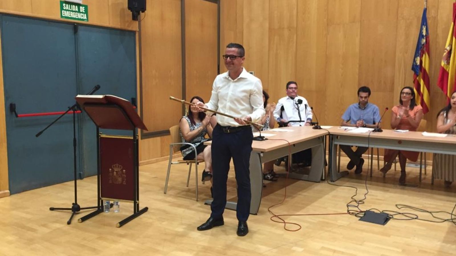Rubén Rodríguez en l'acte de constitució de l'Ajuntament