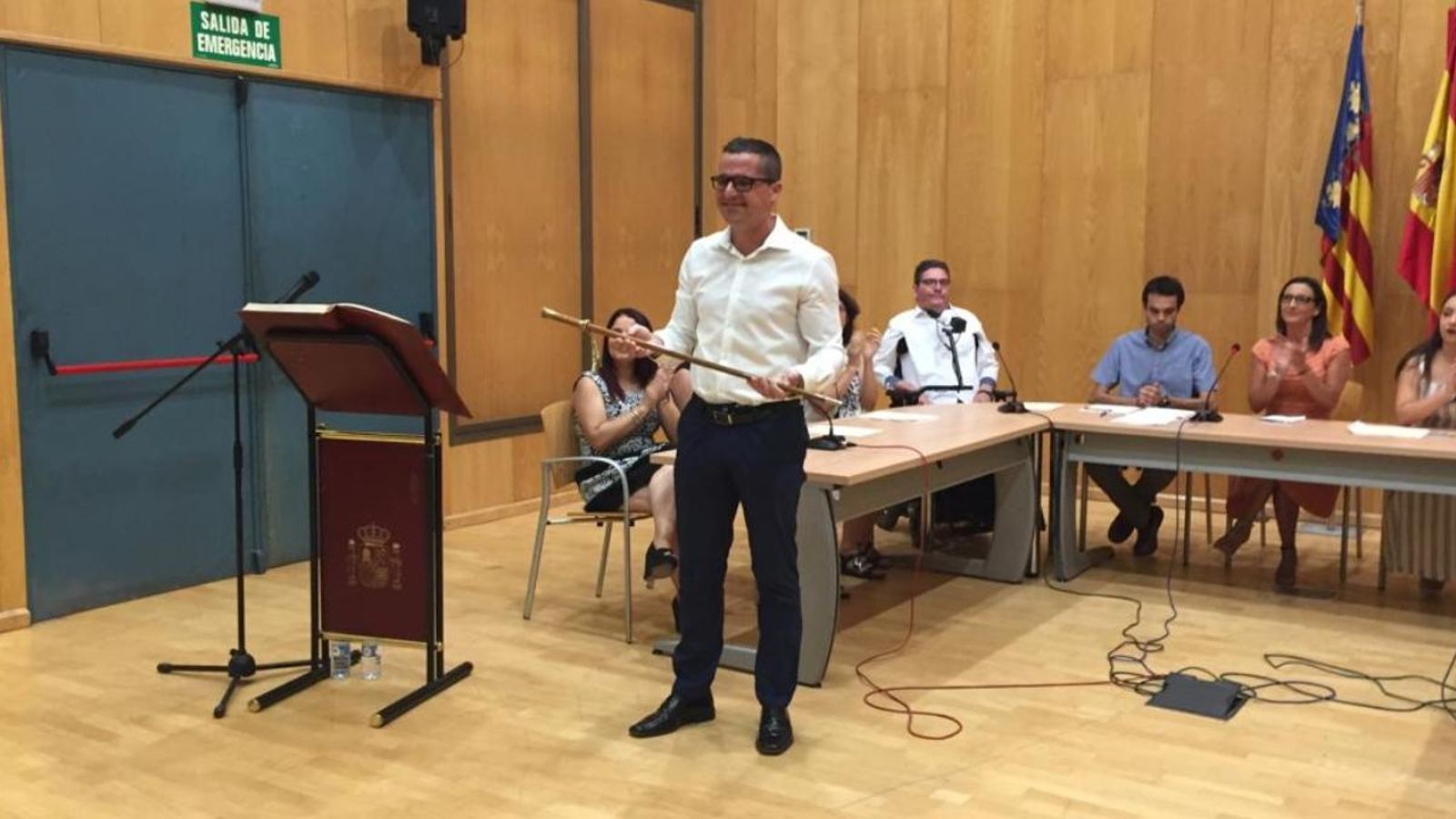 Rubén Rodríguez en l'acte de constitució de l'Ajuntament