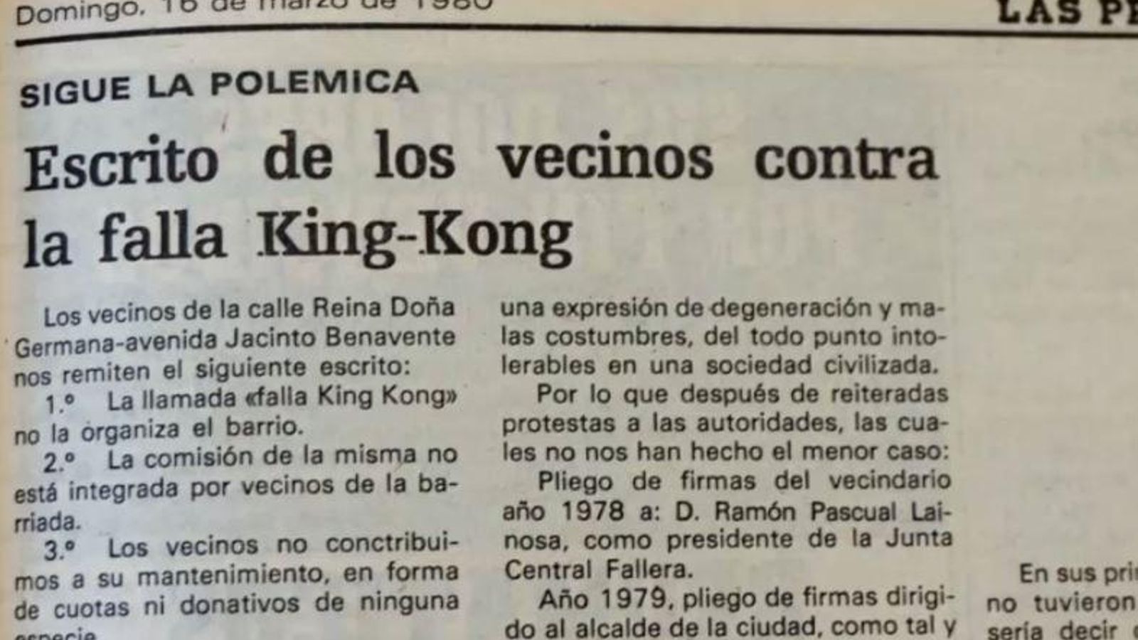 El barri es va oposar a la falla.