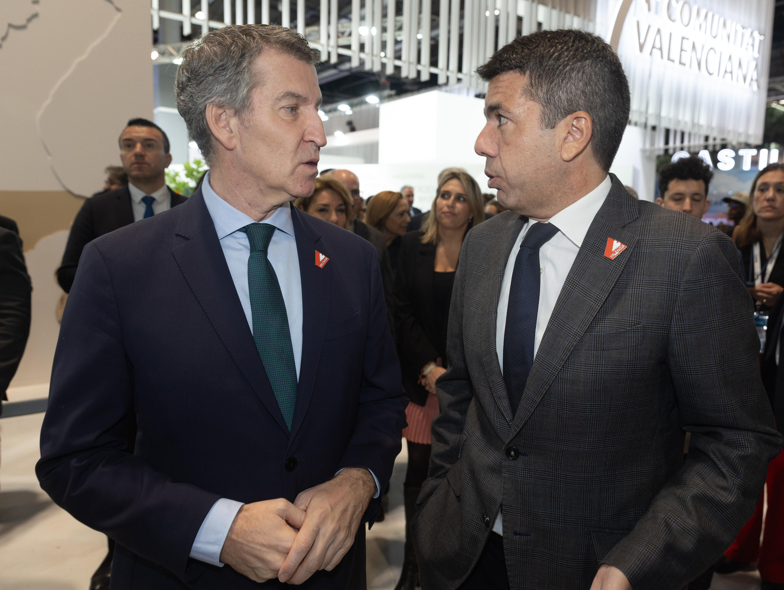El líder del PP,  Alberto Núñez Feijóo, i el president de la Generalitat, Carlos Mazón, en una imatge d'arxiu