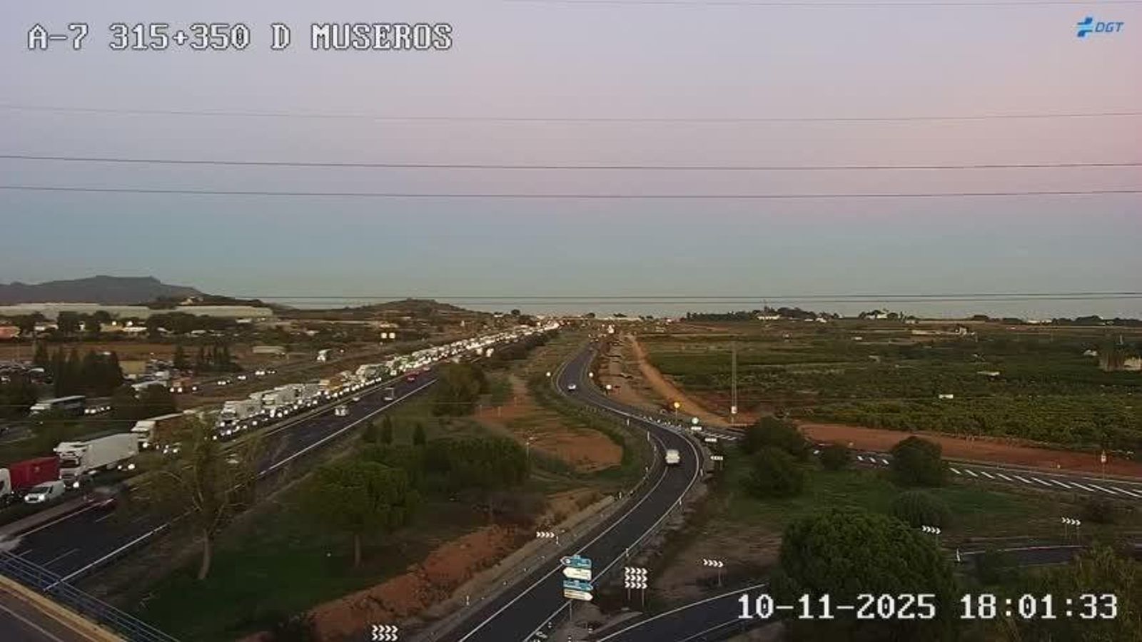 Retencions per un accident de trànsit a l'A-7 este dilluns