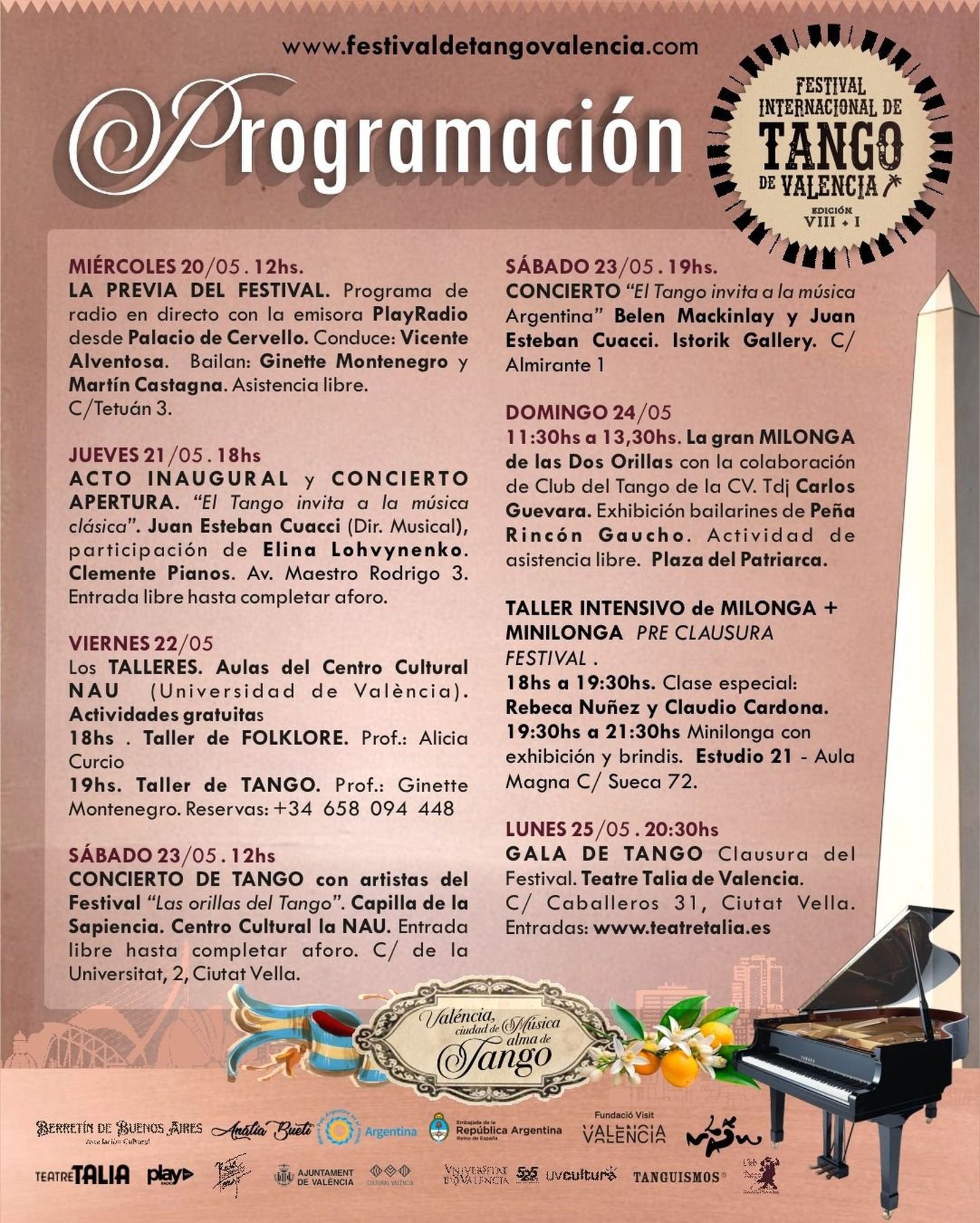 Programació dels Festival de Tango de València