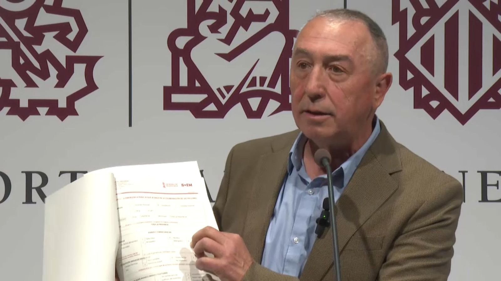 El síndic de Compromís exhibeix la petició del 112 a l'UME