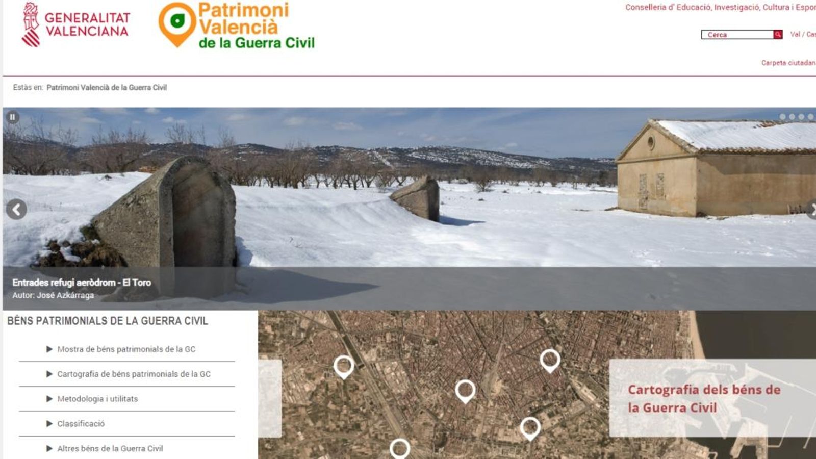 L'adreça de la web del Patrimoni Valencià de la Guerra Civil és www.patrimonigc.gva.es