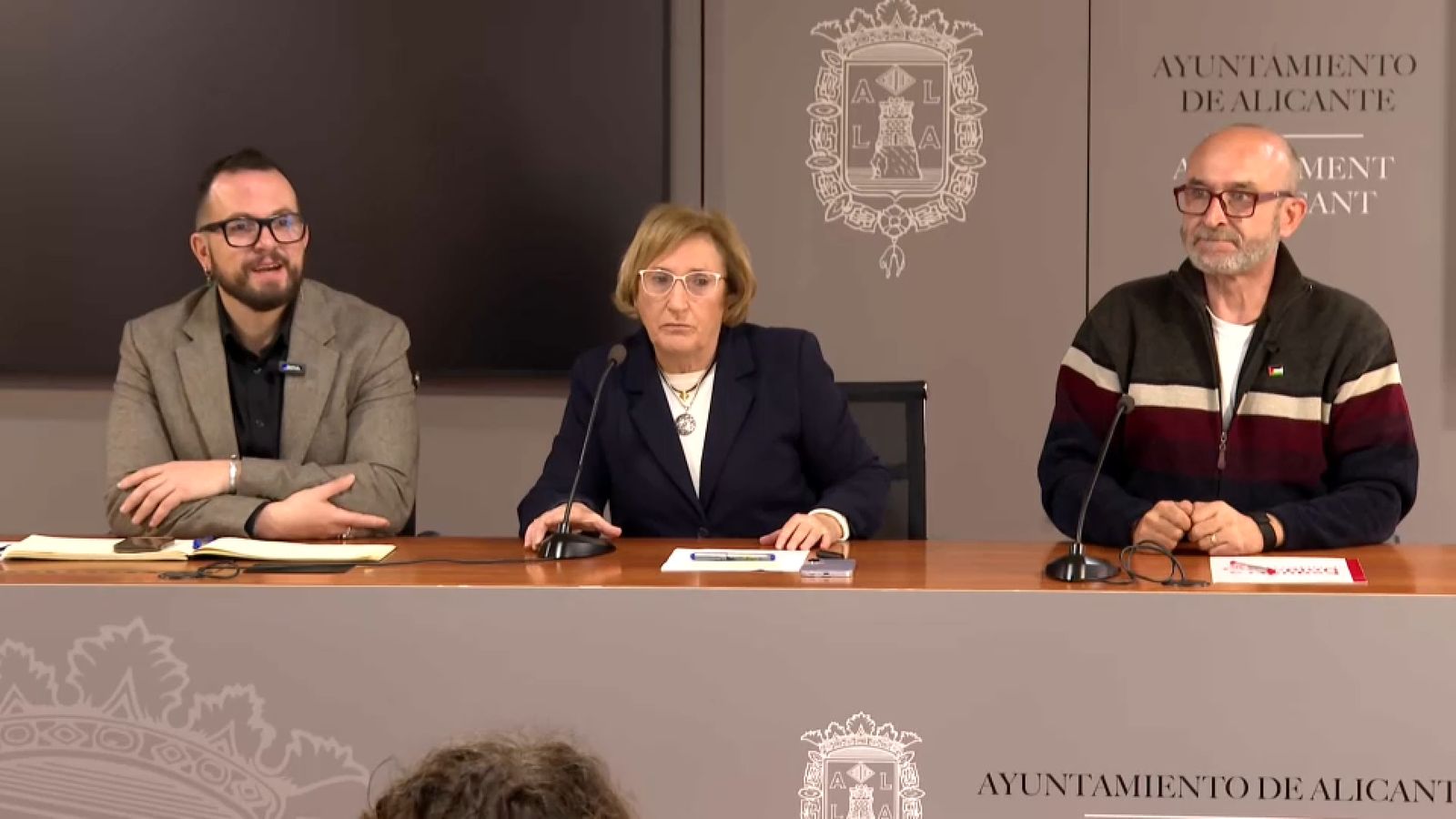 Roda de premsa dels partits de l'oposició a l'Ajuntament d'Alacant, este divendres