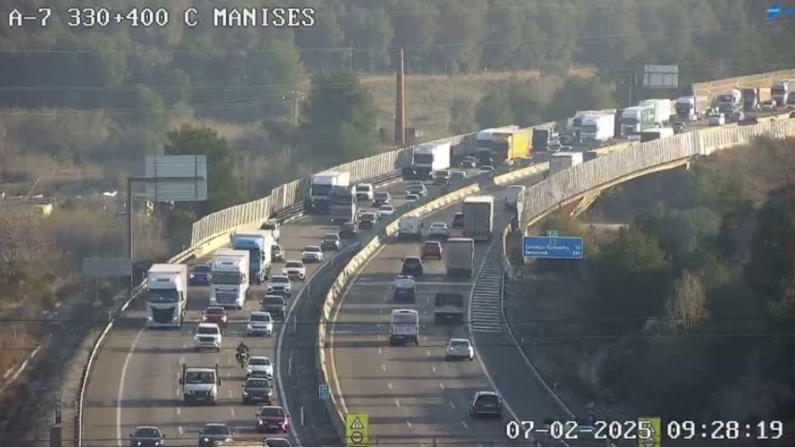 Accident en l'A-7, en l'accés a Paterna