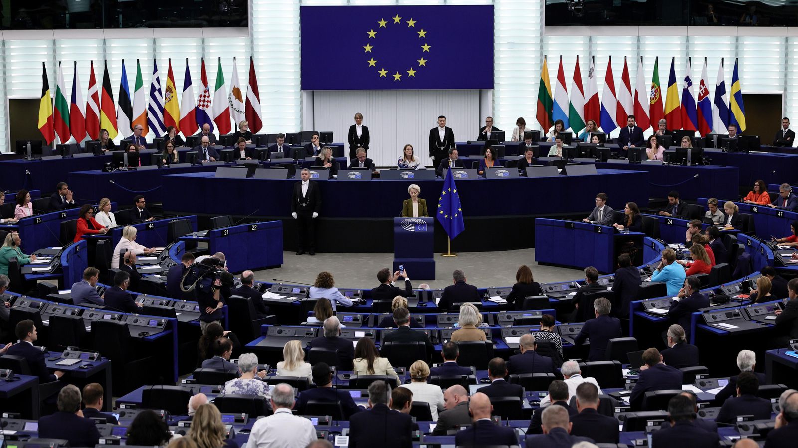 Von der Leyen, durant el debat sobre l’estat de la Unió al Parlament Europeu d’Estrasburg este dimecres