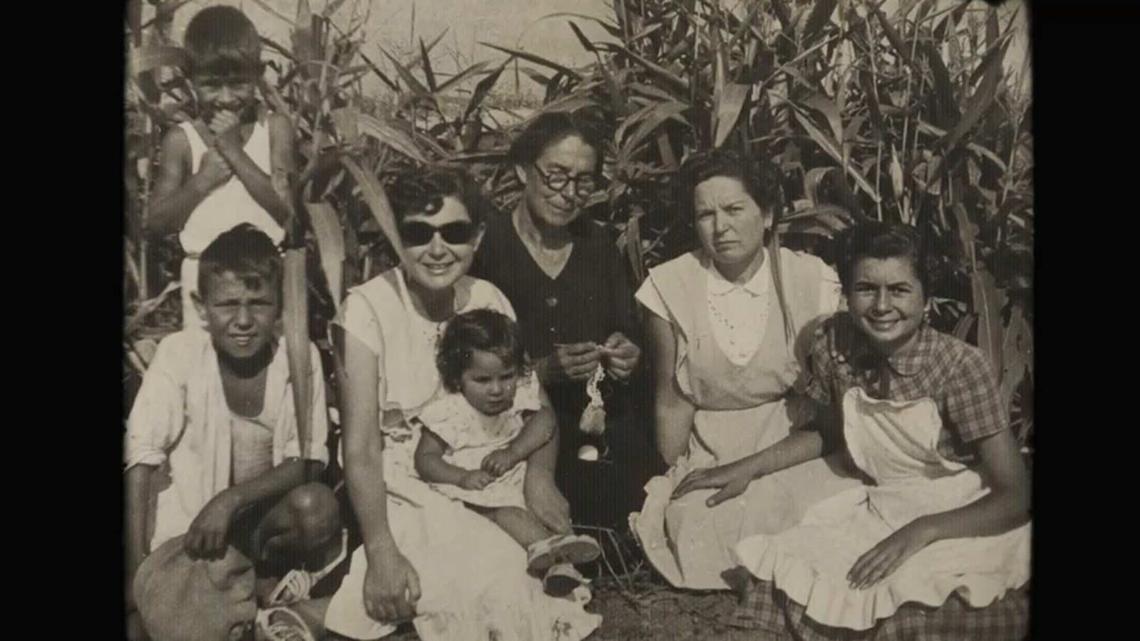 Imatge de dones al camp d'Almussafes, als anys setanta