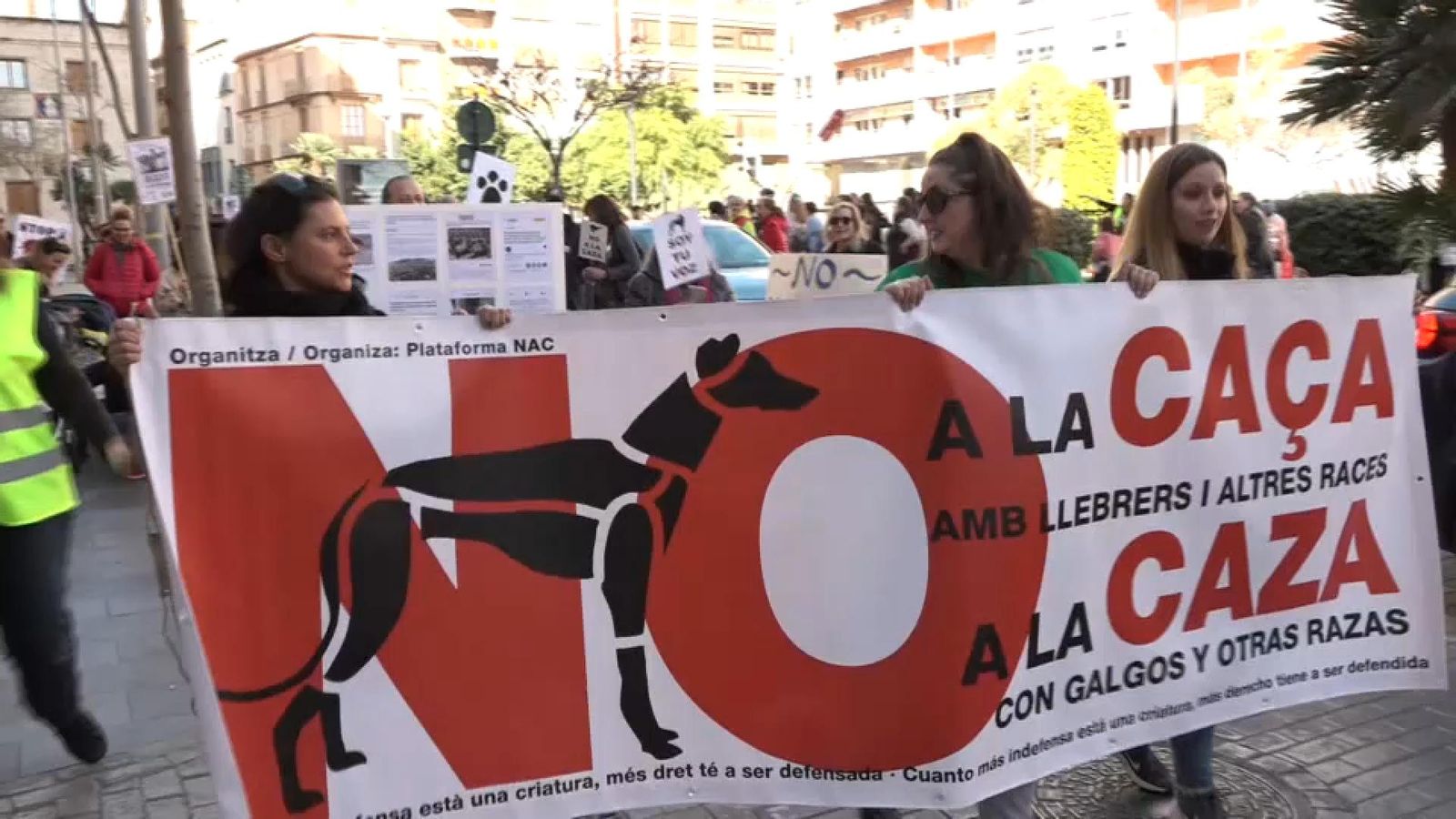 Centenars de persones s'han concentrat este matí a Castelló de la Plana en contra de la caça