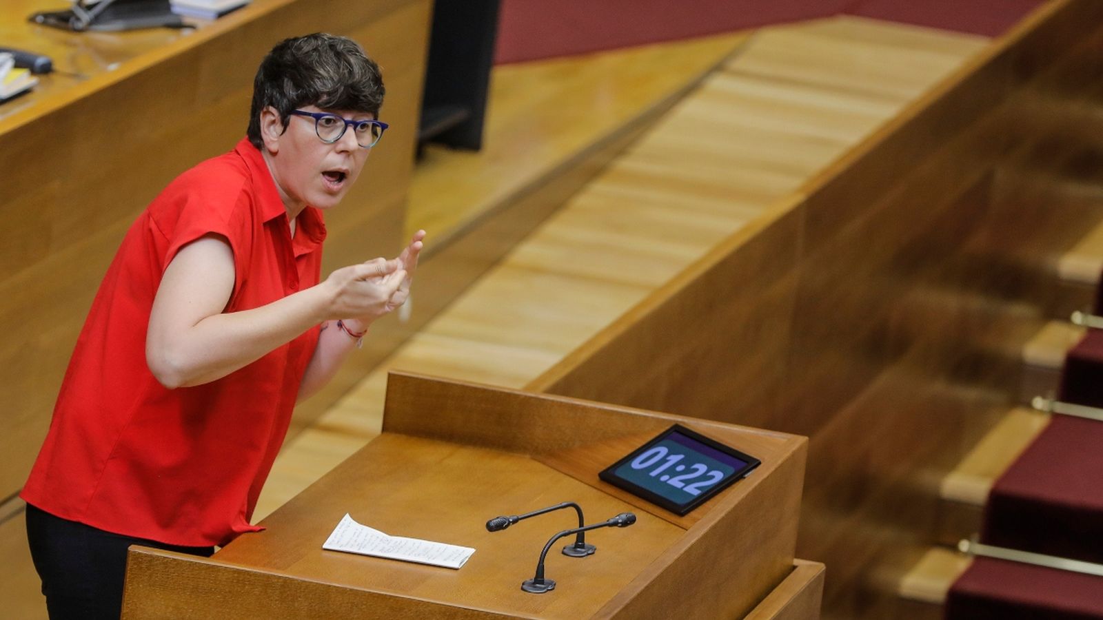 La coordinadora autonòmica de Podem, Pilar Lima, a les Corts