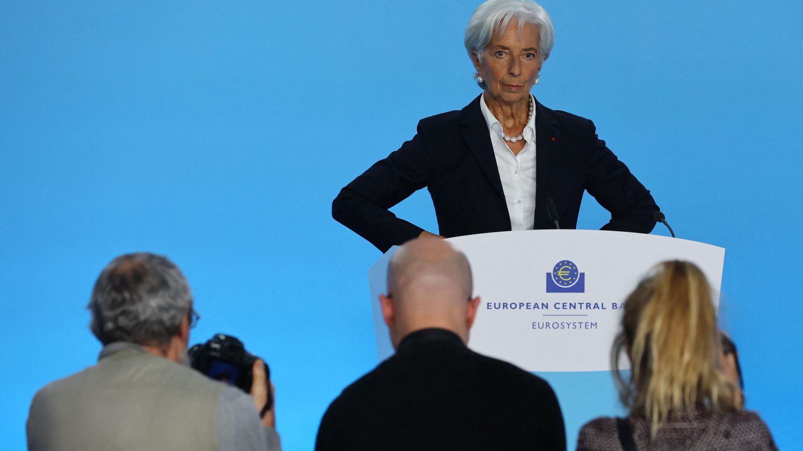 La presidenta del Banc Central Europeu, Christine Lagarde, després de la reunió del BCE a Frankfurt