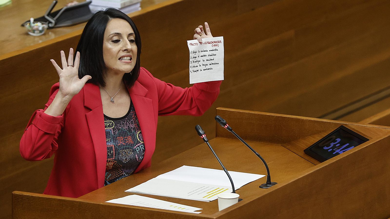 La síndica del PSPV, Rebeca Torró, en un moment del ple de Consell del 22 de novembre La síndica del PSPV Rebeca Torró en un moment del ple de Consell del 22 de novembre