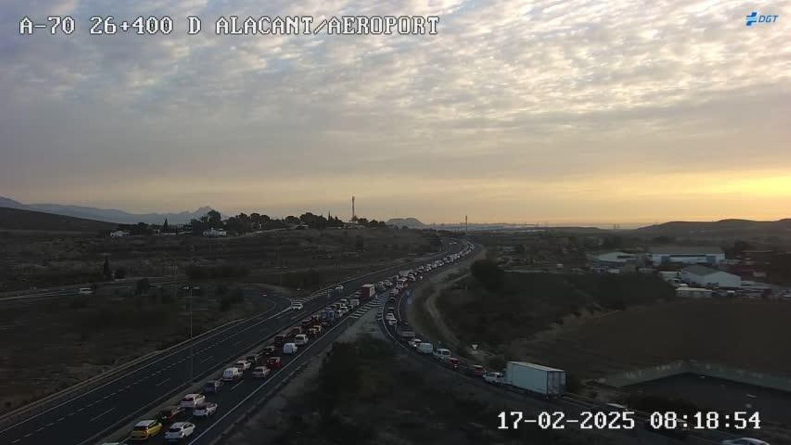 La circumval·lació d'Alacant, col·lapsada este dilluns