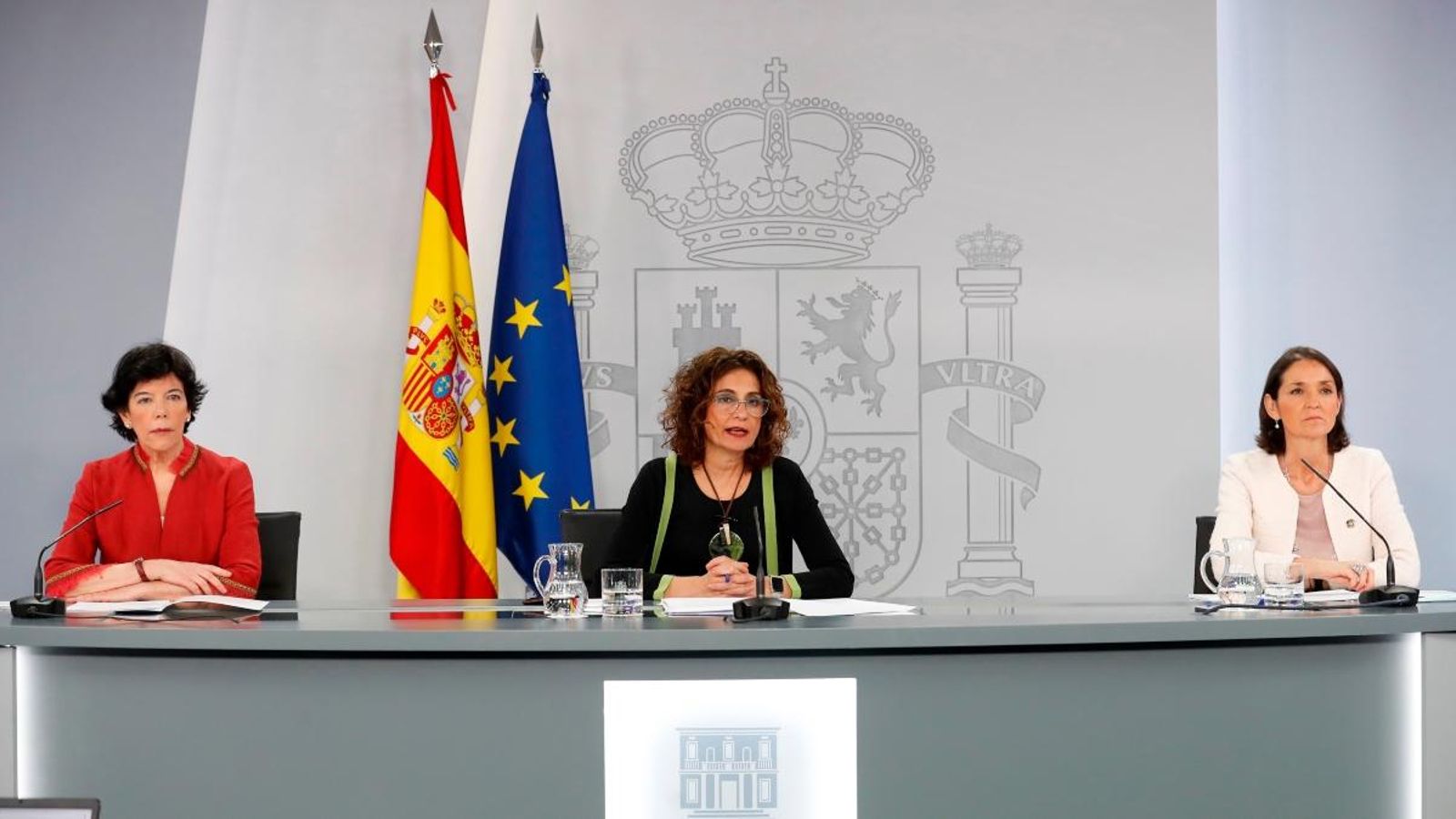Les ministres, Isabel Celaá, María Jesús Montero i Reyes Maroto, aquest dimarts