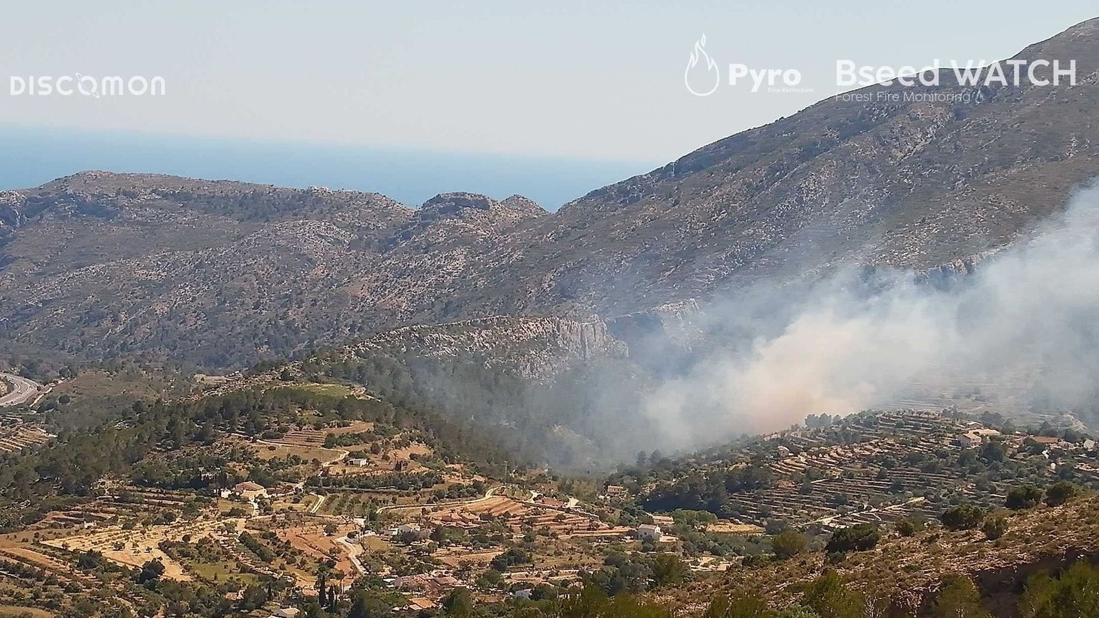Vista aèria de l'incendi de Benissa, a la Marina Alta