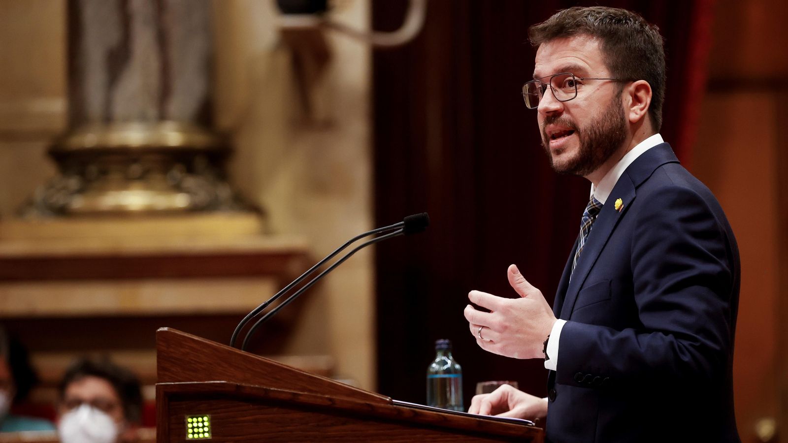 Pere Aragonés, actualment vicepresident del govern català en funcions, en el ple del parlament autonòmic de la setmana passada
