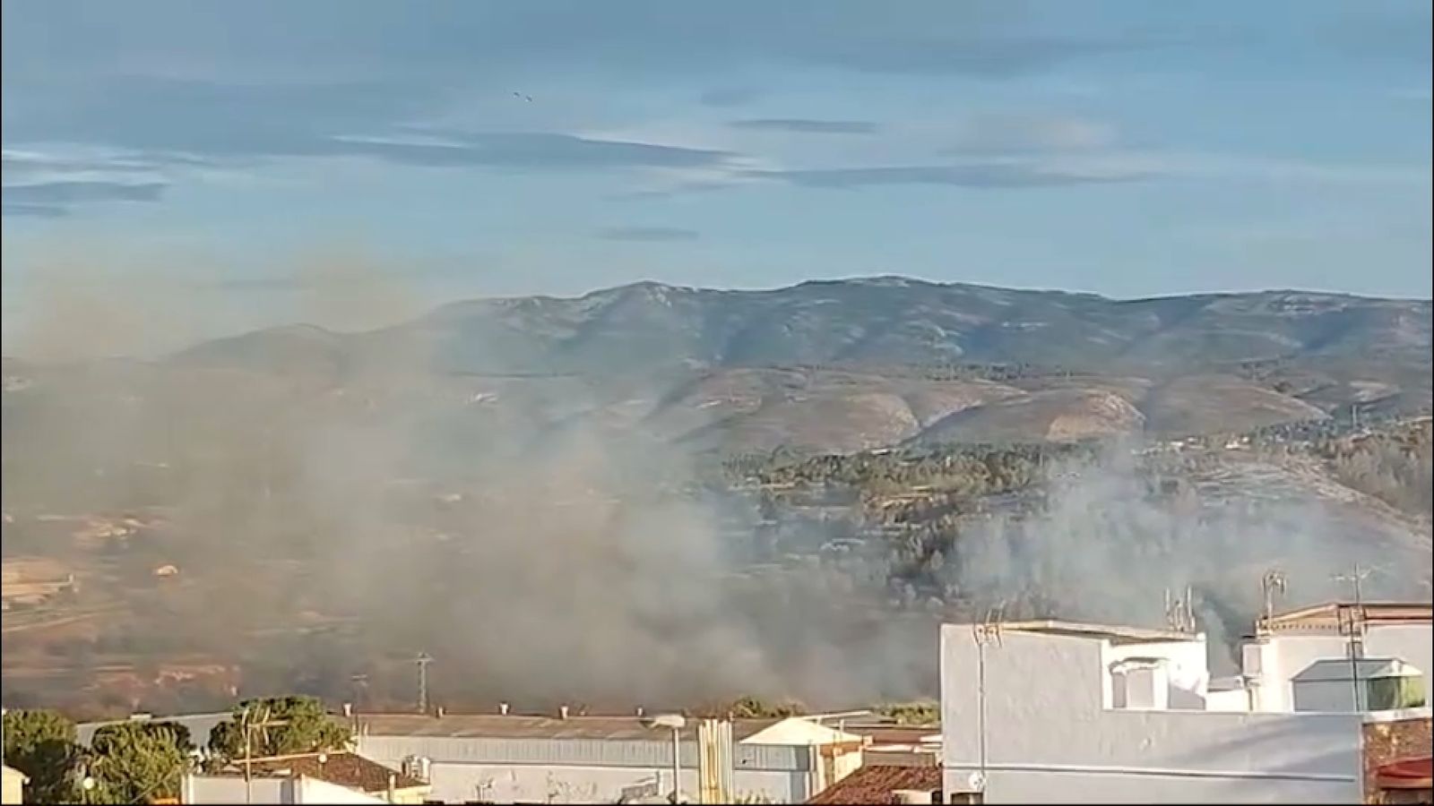Imatges de l'incendi declarat a l'A 7 a l'altura d'Aielo de Malferit