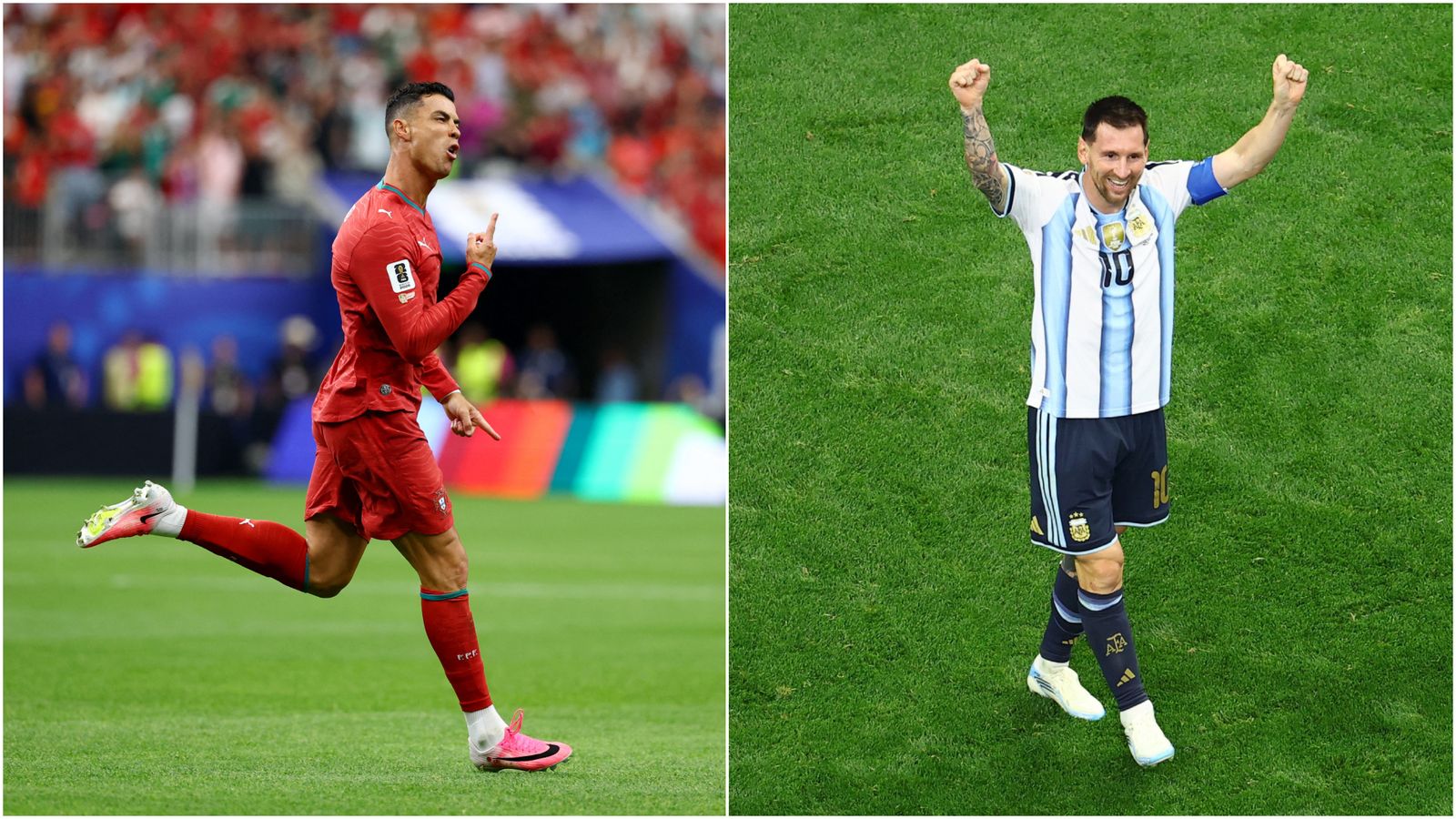 Cristiano Ronaldo i Leo Messi celebren un gol