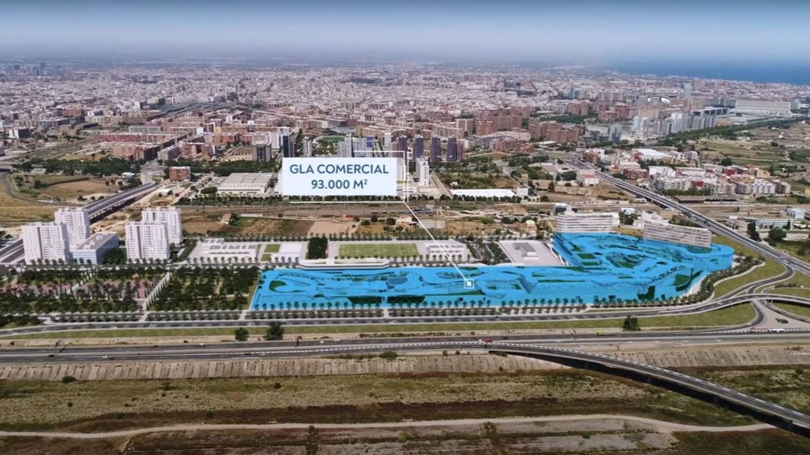 El futur centre comercial s'ubicarà junt a la V-30, en el nou barri de Turianova, a València