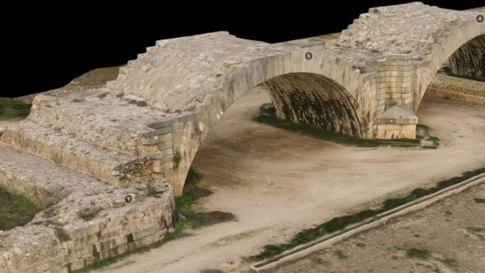 Recreacio 3D del Pont del Rei de Gavarda en el web riberana.manra.org