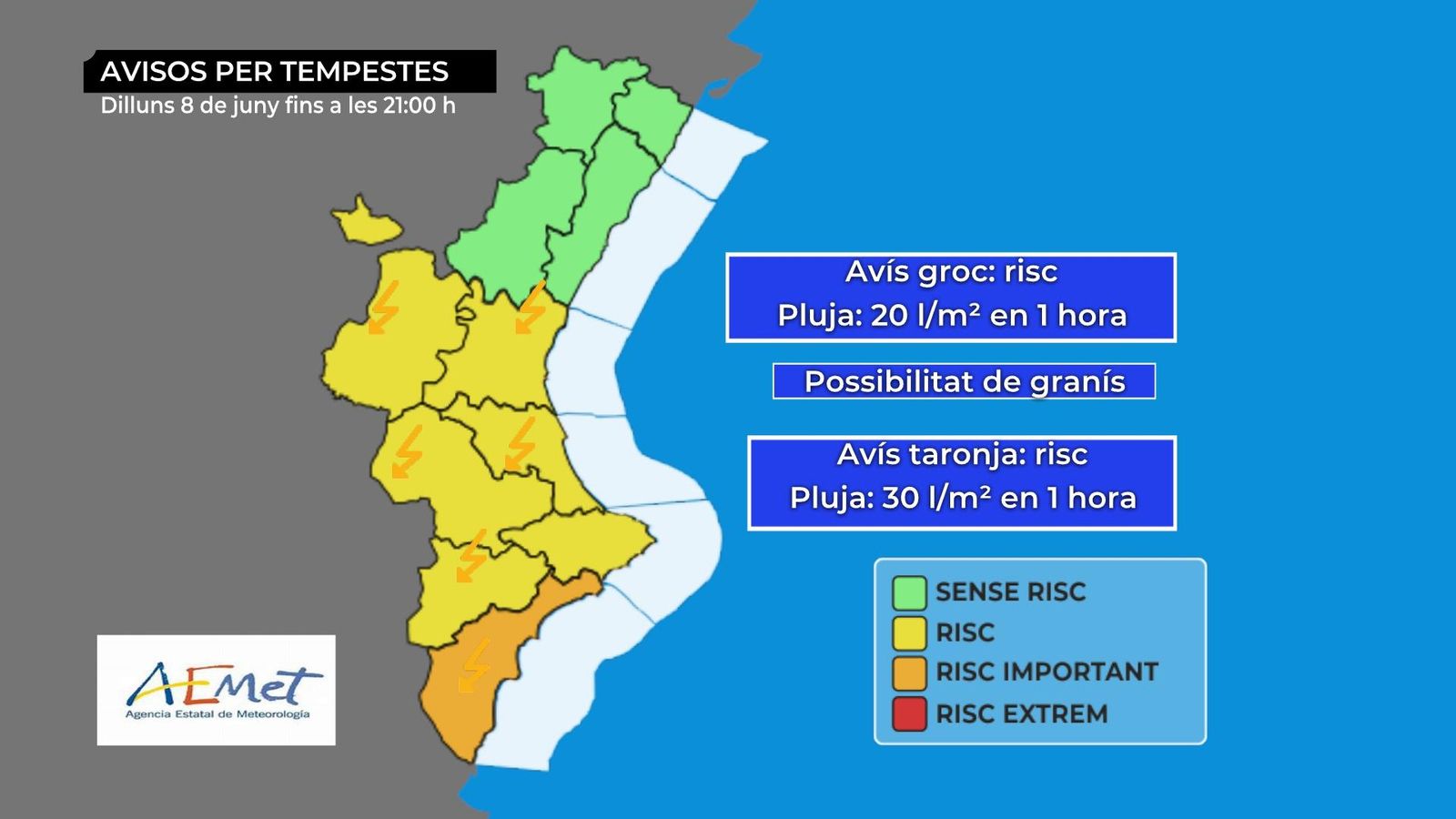 Les tempestes deixen fins a 44,2 l