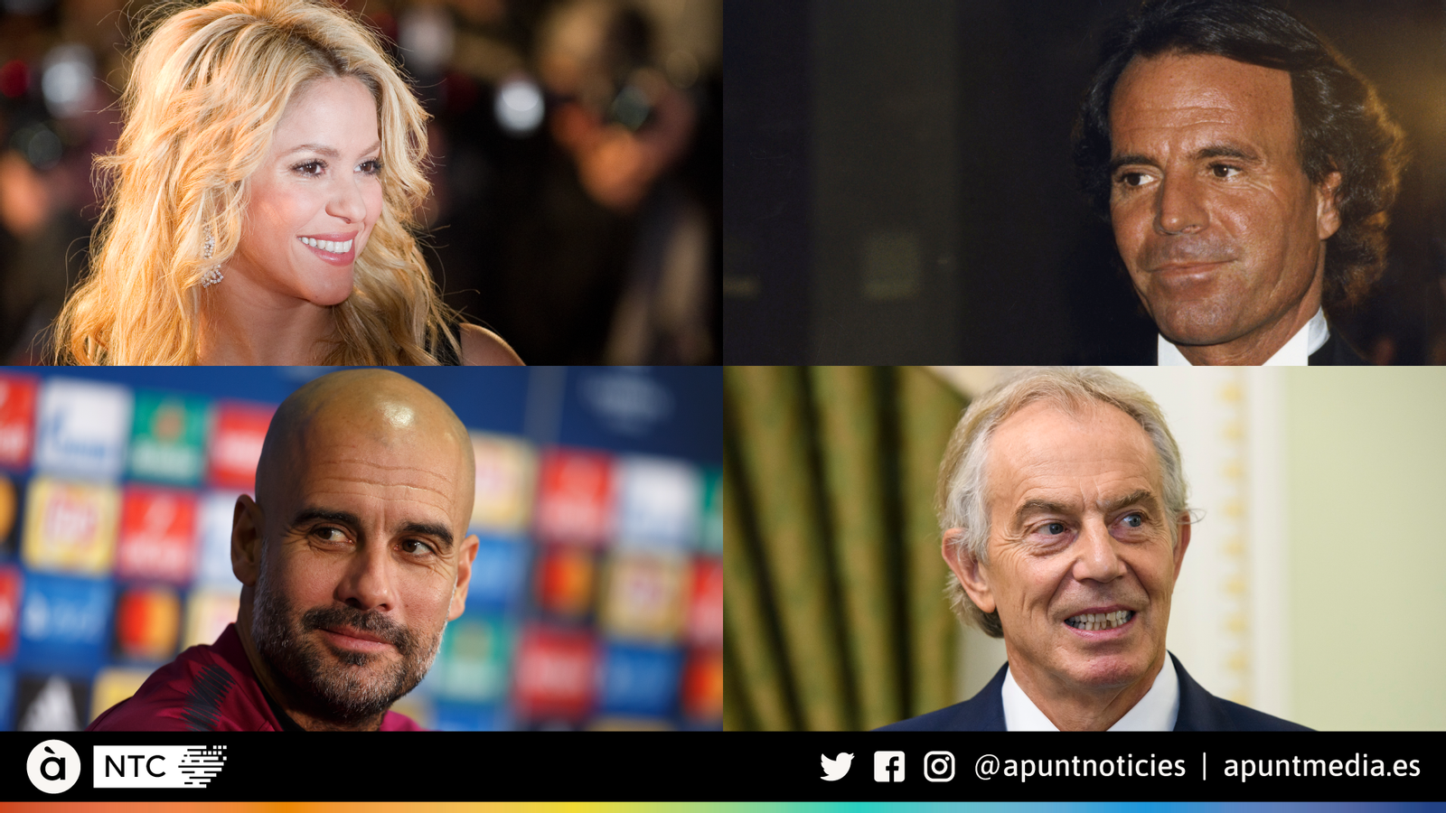 Shakira, Pep Guardiola, Tony Blair o Julio Iglesias són alguns dels famosos implicats en els 'Papers de Pandora'