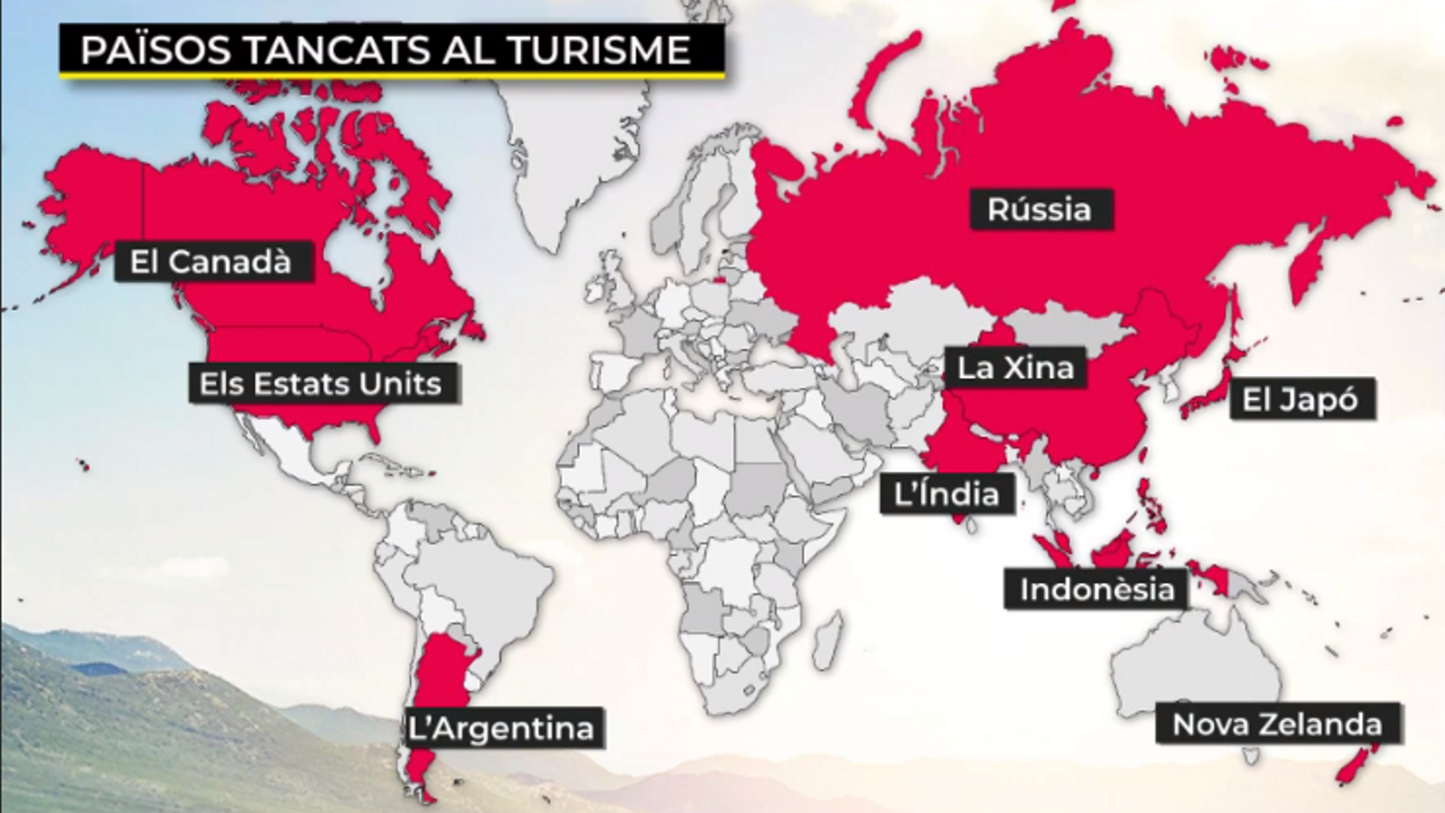 Alguns països tancats al turisme