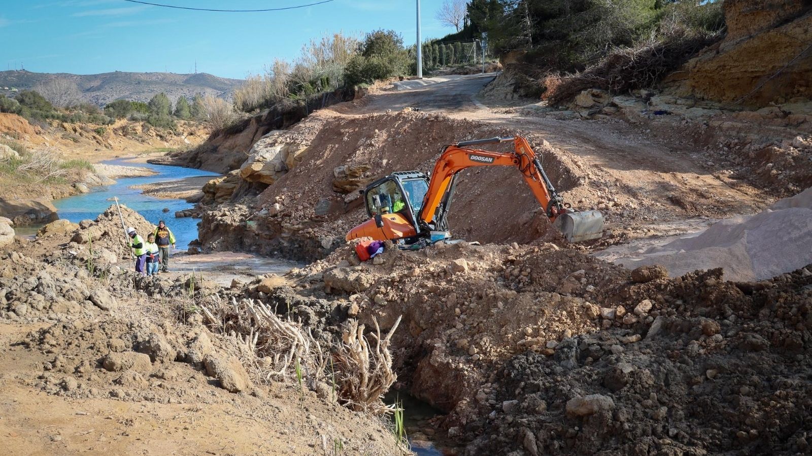Imatge d'arxiu dels treballs al barranc de l'Horteta després de la dana