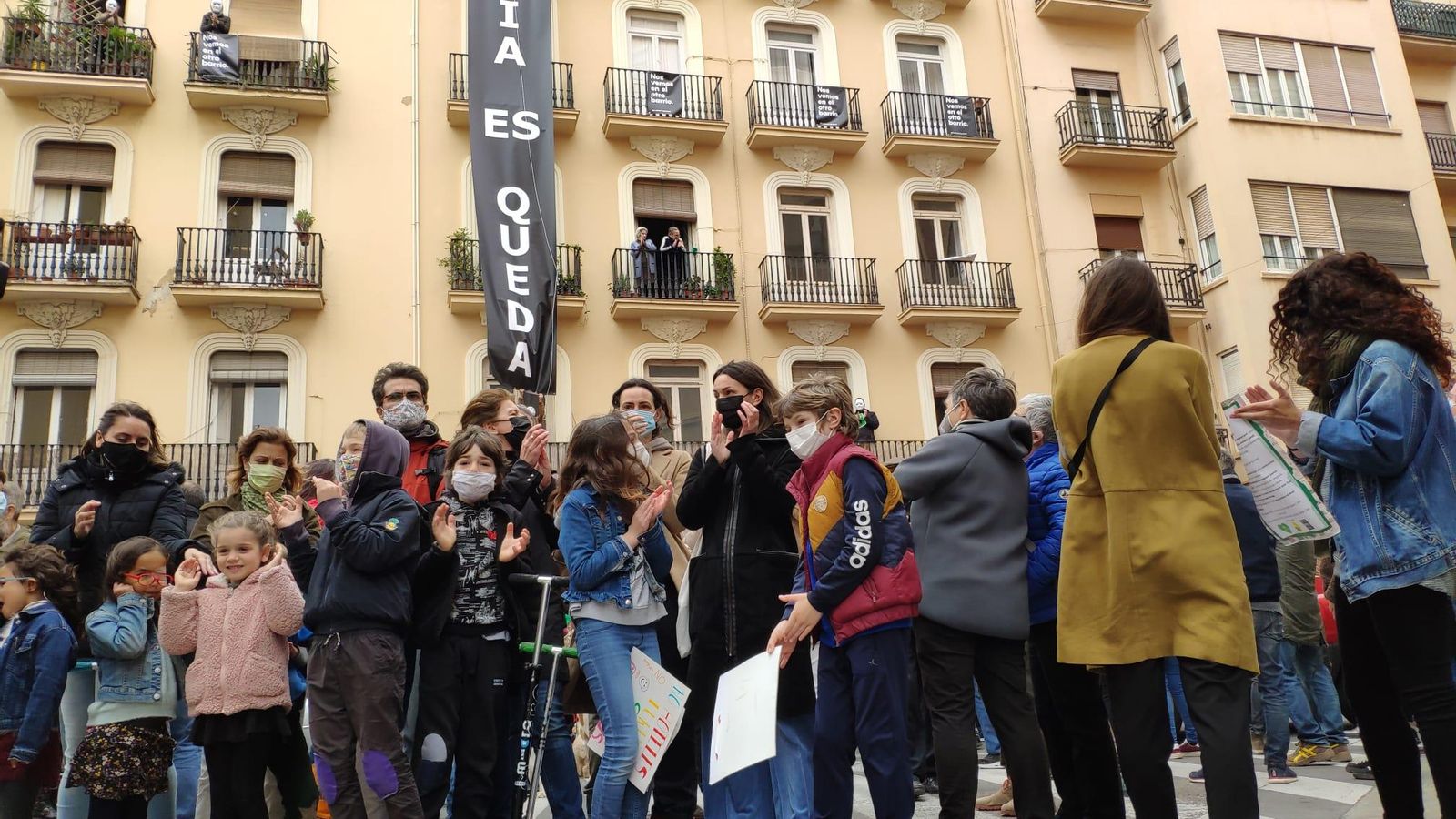 Un moment de la concentració aquest dissabte al carrer Turia