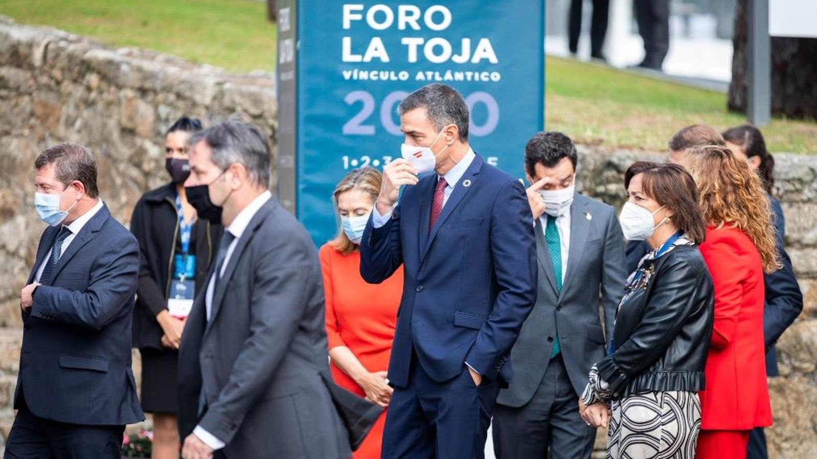 El president del Govern, Pedro Sánchez, durant l'acte de clausura del II Foro La Toja-Vinculo Atlántico