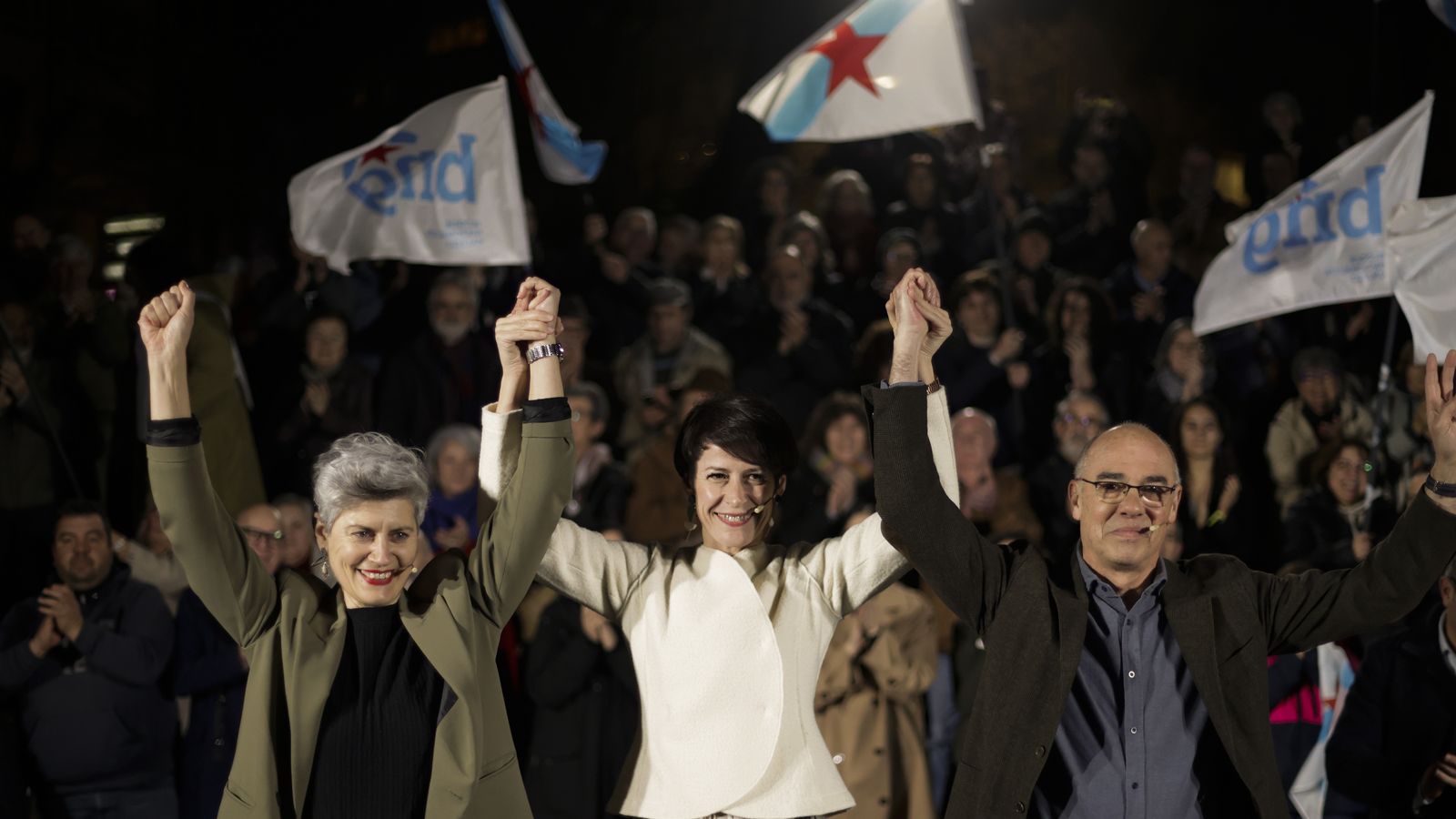La candidata del BNG a la presidència de la Xunta de Galícia, Ana Pontón, en l'acte d'obertura de campanya a la Corunya
