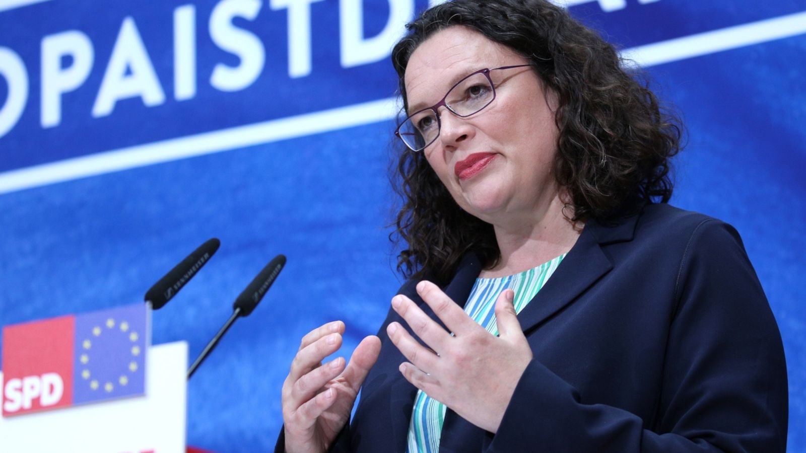 La líder de l’SDP, Andrea Nahles, en una imatge d'arxiu