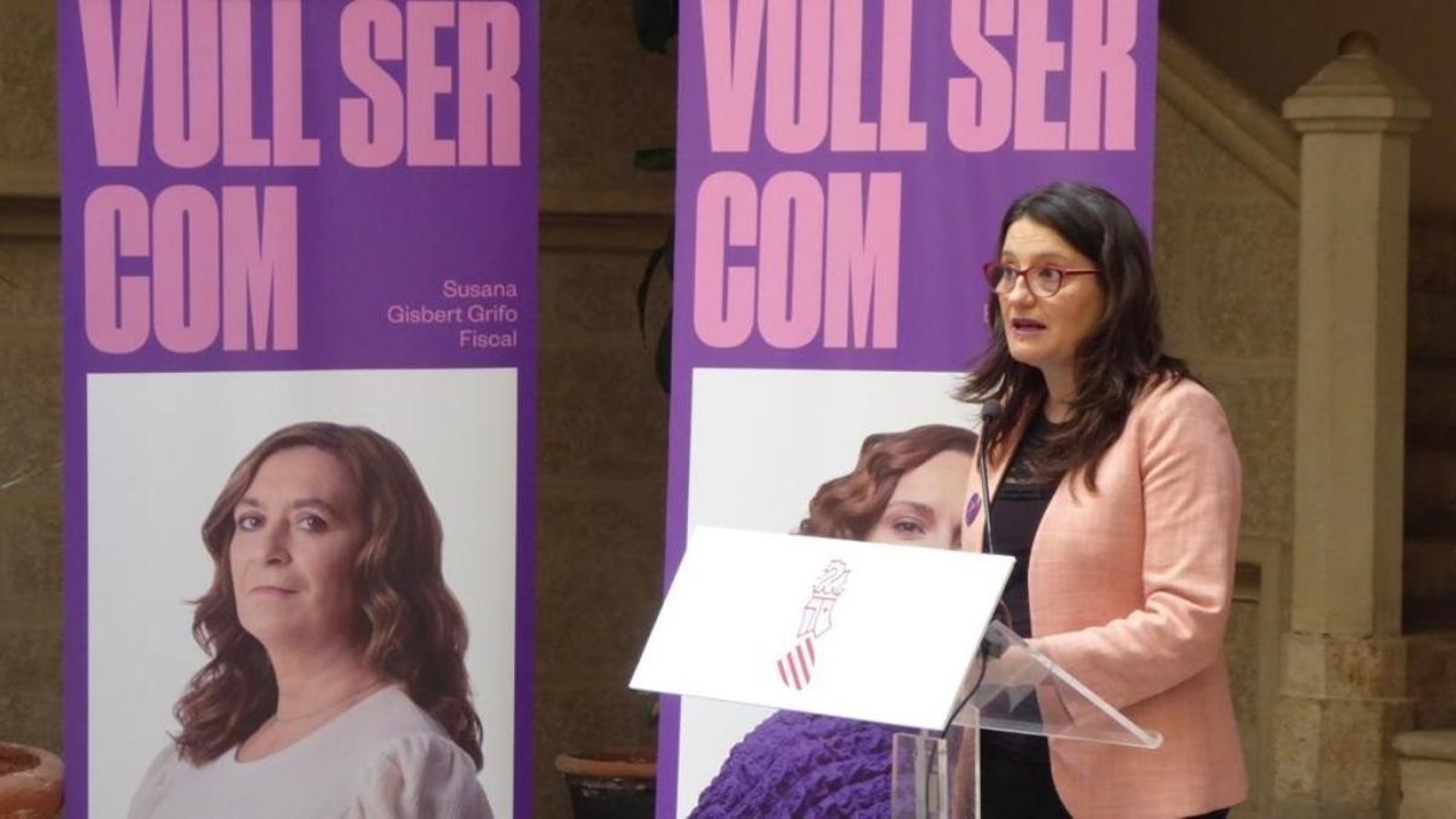 La vicepresidenta del Consell i consellera d'Igualtat, Mónica Oltra, durant la presentació de la campanya