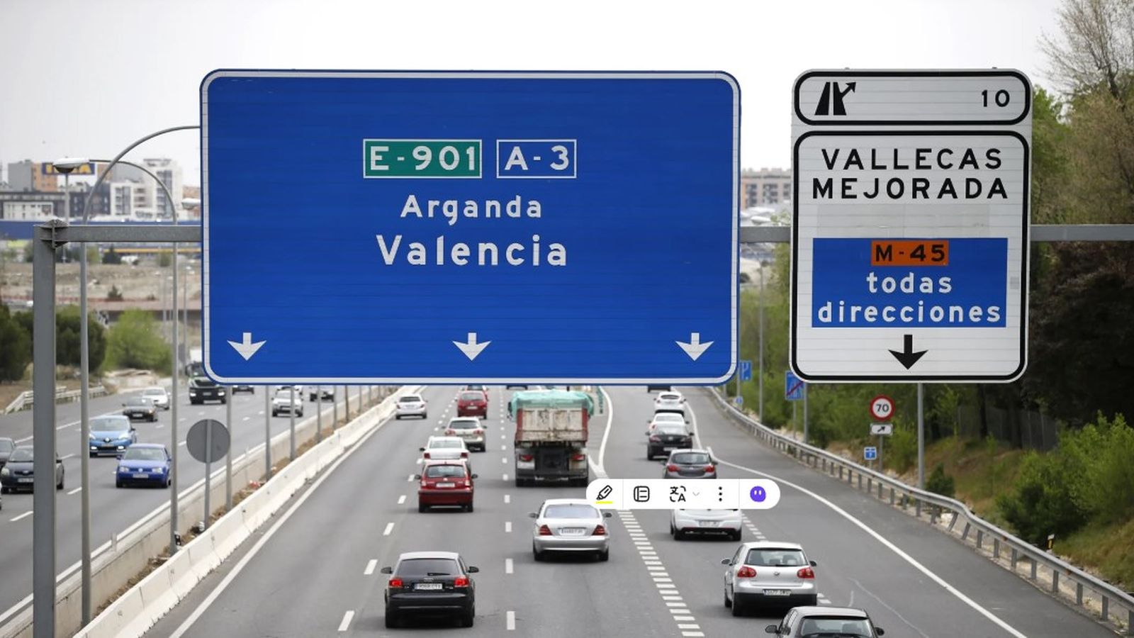 Imatge d'arxiu de l'autovia A-3 des de Madrid en direcció València