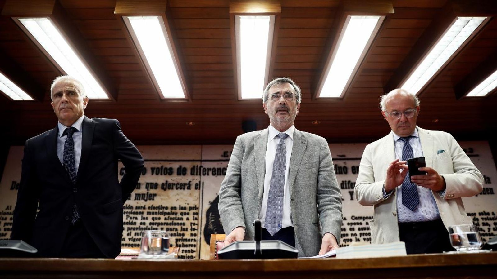 El president del Senat Manuel Cruz, durant la constitució de la Comissió Treball, Migracions i Seguretat Social