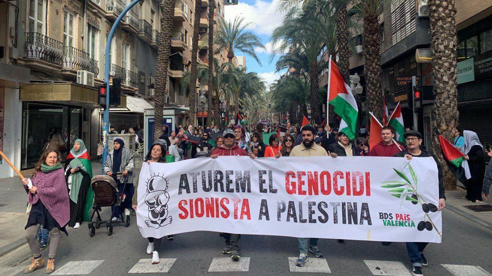 Concentració per la fi del comerç d'armes i de les relacions amb Israel a Alacant, aquest dissabte