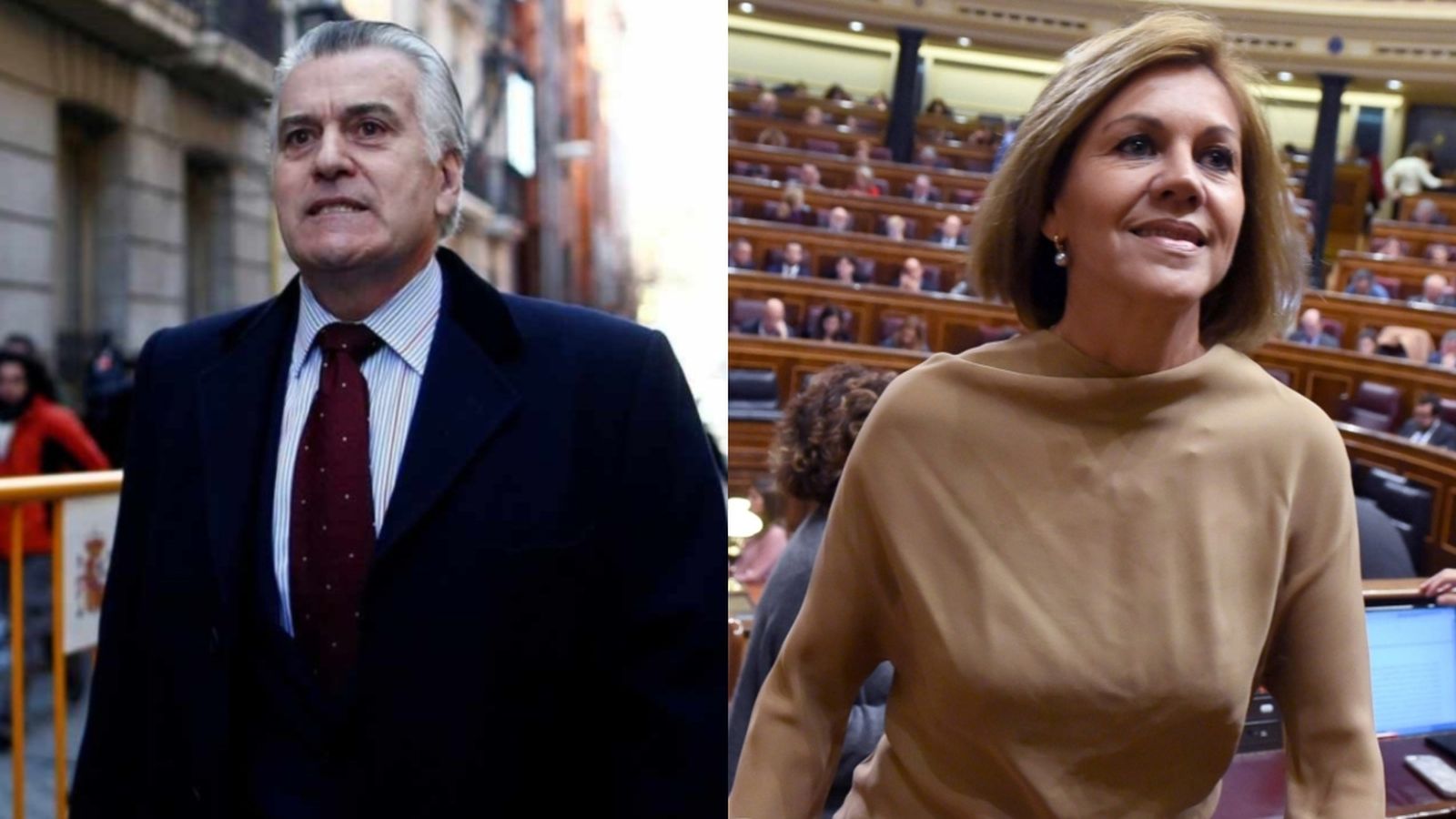 L'exsecretària general del PP María Dolores de Cospedal en una imatge d'arxiu amb l'extresorer del partit Luis Bárcenas