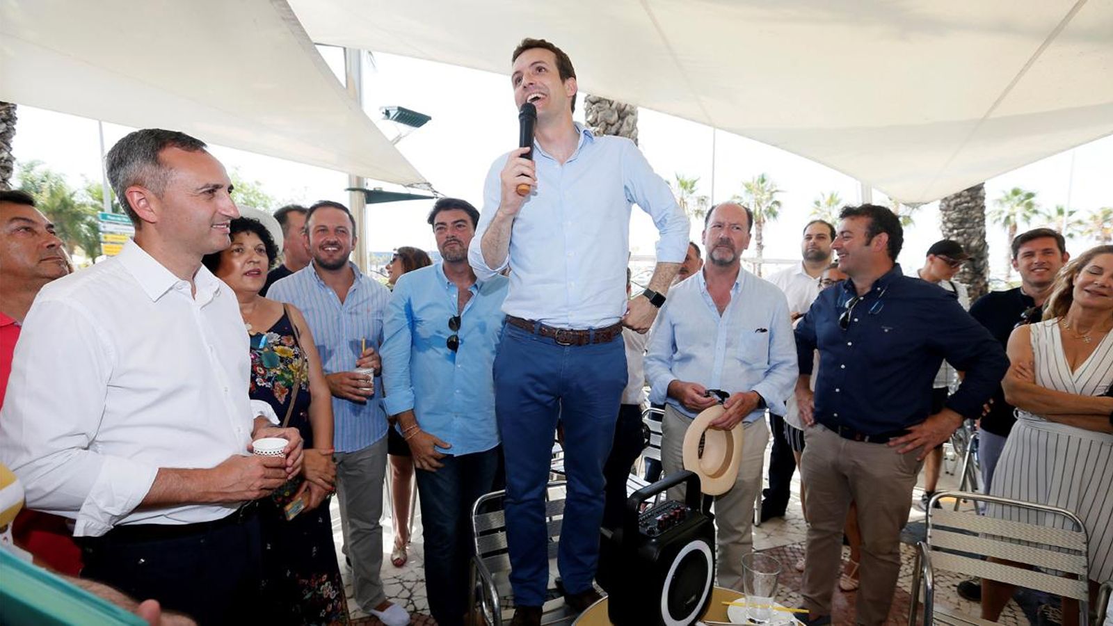 Pablo Casado durant la visita que ha realizado a Alicante