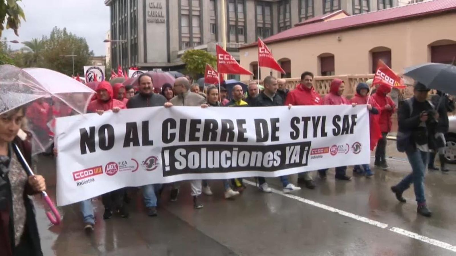 Manifestació dels treballadors de Stylsaf