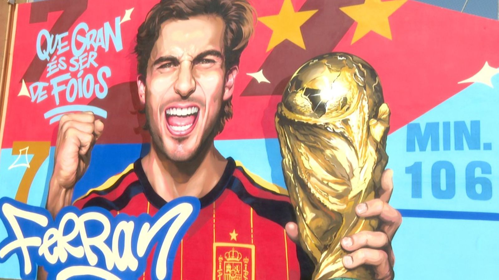 Mural dedicat a Ferran Torres en Foios