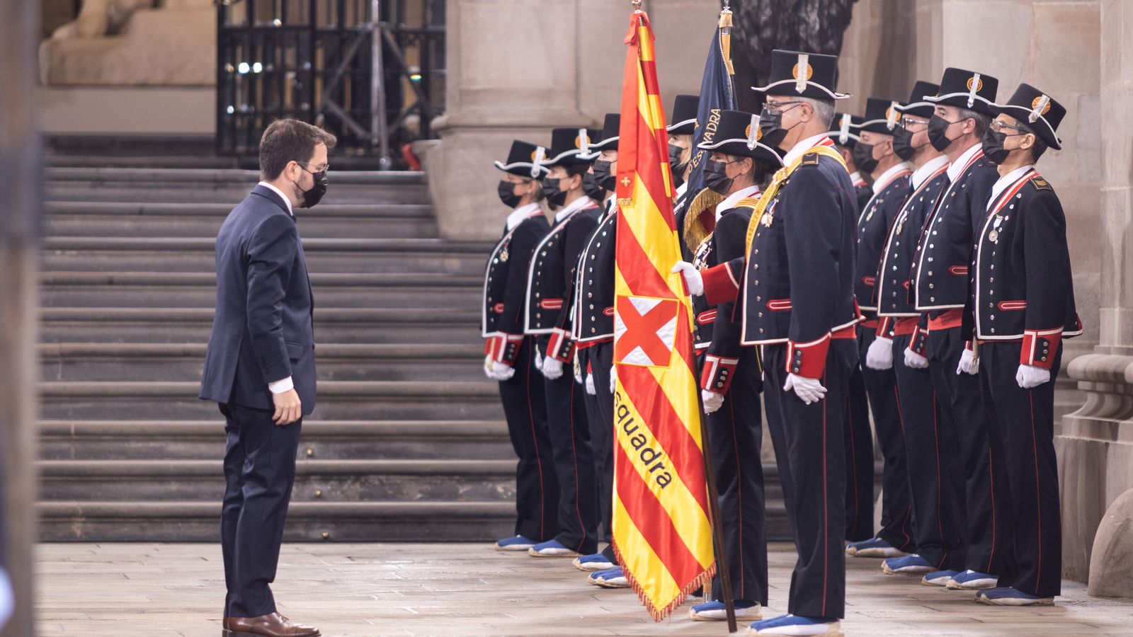 Pere Aragonès a la seua arribada al Palau de la Generalitat de Catalunya
