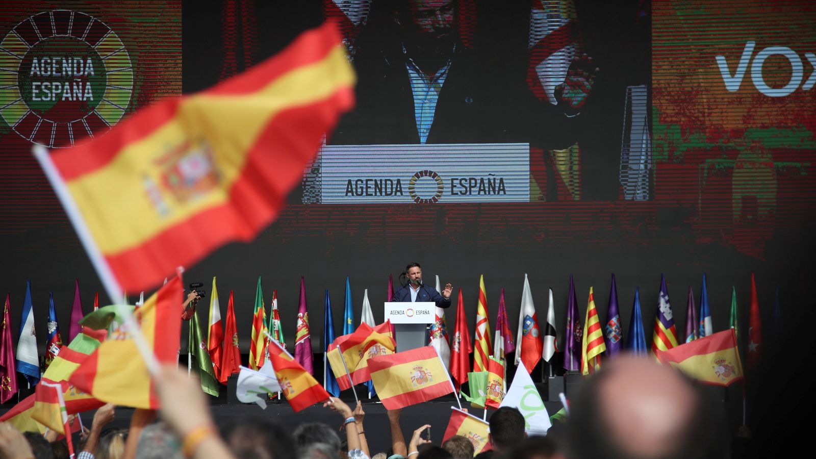 El líder de Vox, Santiago Abascal, durant la presentació de la bateria de propostes "Agenda España"