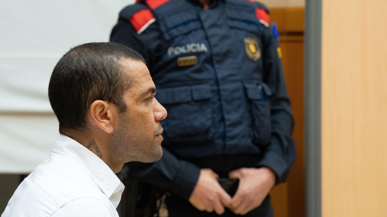 Dani Alves, durant la primera sessió del juí