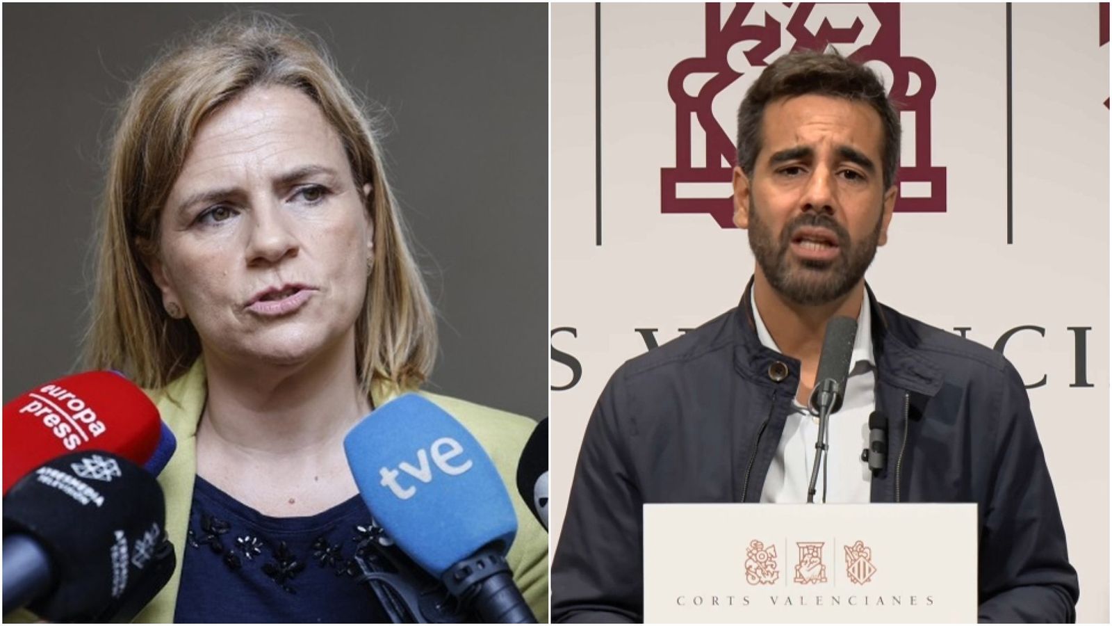 D'esquerra a dreta, la número u en la llista del PSOE per València, Pilar Bernabé i el síndic José Muñoz