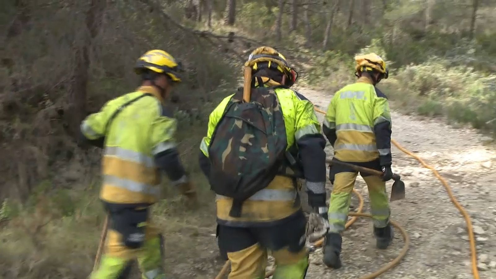 Cinc mitjans terrestres treballen per a extingir l'incendi declarat a la falda del Maigmó, a Tibi