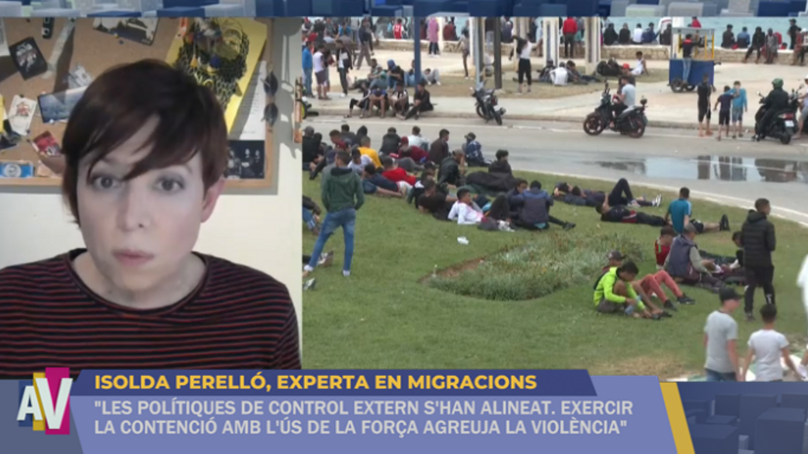 Isolda Perelló, experta en migracions, durant la entrevista en el programa A la ventura